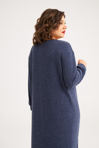 Миди платье с декоративными пуговицами и спущенными плечами Almirastyle 396 - фото 5