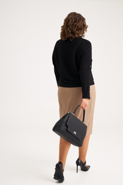 Комплект из трикотажного джемпера и юбки из эко-кожи Almirastyle 400 - фото 6