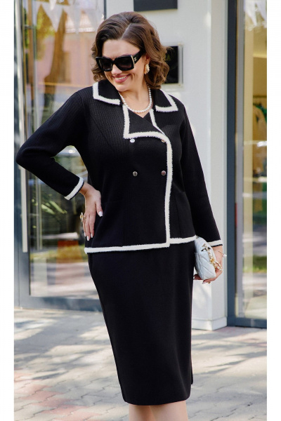 Жакет, юбка Vittoria Queen 22363 черный - фото 1