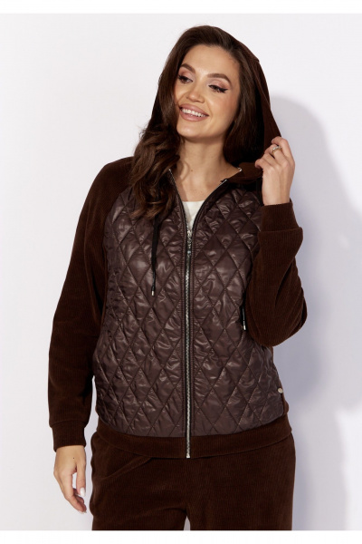 Бежевый демисезонный комплект из куртки и брюк вельвет TAiER 1324 - фото 3