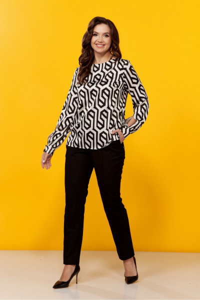 Блуза прямого силуэта из текстиля с нагрудными вытачками MALI 624-046 мейз - фото 7