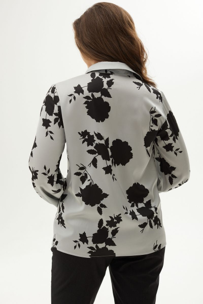 Блуза на стойке из текстиля с застежкой на пуговицы MALI 624-075 розы - фото 10