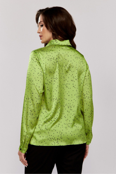 Блуза на воротнике из текстиля с застежкой на пуговицы MALI 624-075 лайм - фото 6
