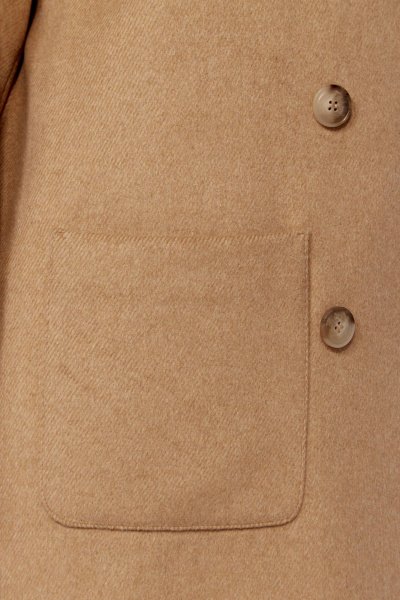 Пальто свободного кроя из пальтовой ткани с накладными карманами Диомант 1999 светлый_коричневый - фото 8