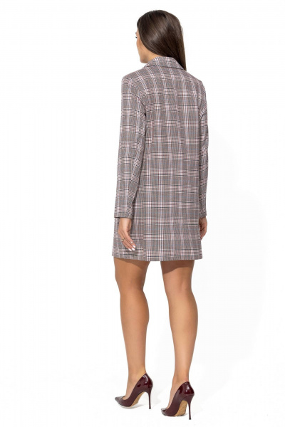 Платье-пиджак средней длины с яркой подкладкой и V-вырезом Gold Style 2654 - фото 8