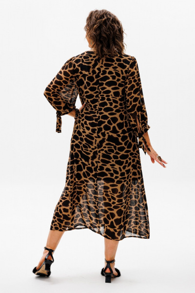 Длинное шифоновое платье с принтом и разрезами Anelli 1463 джия - фото 6