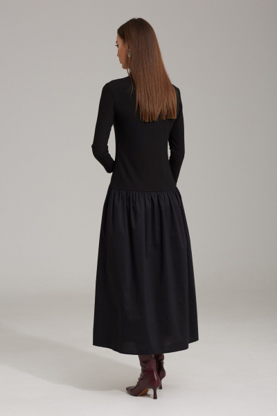 Стройное полуприлегающее платье с карманами и воротником-стойкой N.O.W. 1479 - фото 6