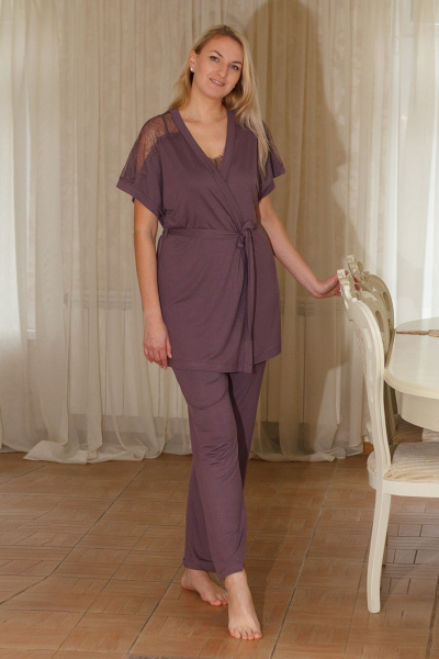 Платье с бантами и стразами для повседневного стиля Belarusachka СД5805РА кофе - фото 1