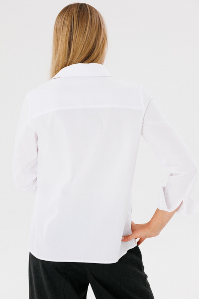 Классическая белая рубашка прямого кроя для повседневной носки FAMA 24042-1 белый - фото 9