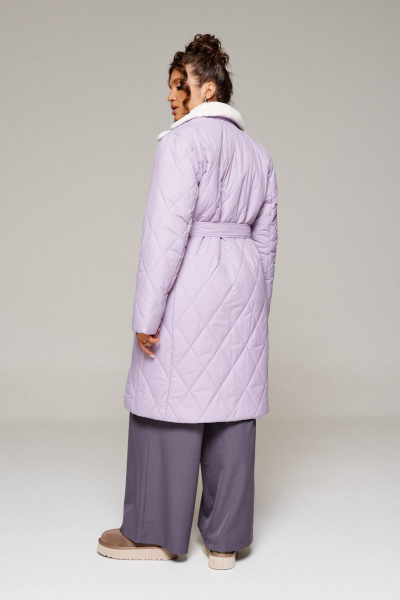 Пальто зимнее прямого силуэта из плащёвой ткани Beautiful&Free 6241 лаванда - фото 8