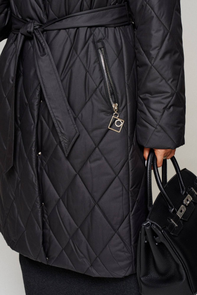 Пальто зимнее прямого силуэта из плащёвой ткани Beautiful&Free 6241 черный - фото 4