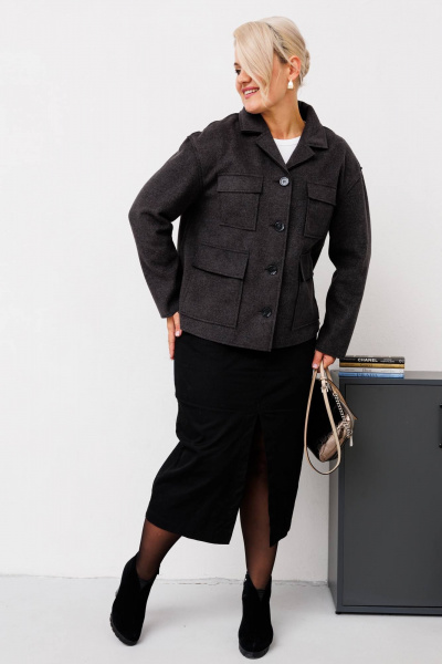 Жакет свободного кроя со спущенным плечом и воротником Runella 1646/1 - фото 5