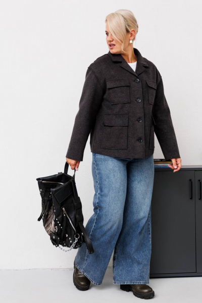 Жакет свободного кроя со спущенным плечом и воротником Runella 1646/1 - фото 4