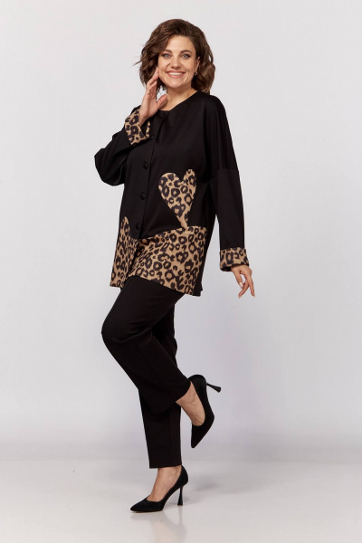 Комплект из жакета и брюк из трикотажа, свободный крой, демисезон Koketka i K 1205 - фото 5