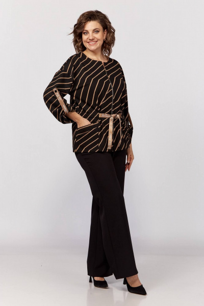 Брюки и кардиган из трикотажа, прямой крой, демисезонный Koketka i K 1201-1 - фото 2