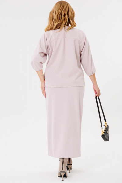 Трикотажный костюм с юбкой и джемпером, в стиле классика, демисезон Michel chic 1399 розовый - фото 6