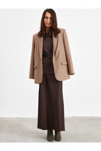 Юбка А-образного силуэта из вискозы в коричневом цвете ATTIKA A3037 - фото 2