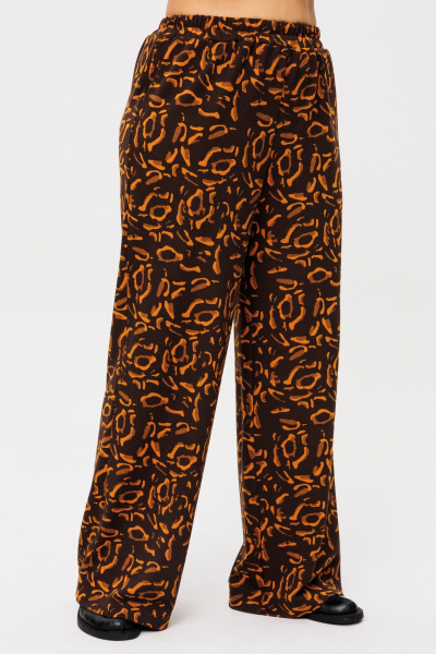 Демисезонный костюм из вискозы и трикотажа, брюки палаццо и свитшот Anelli 1494 жираф - фото 6