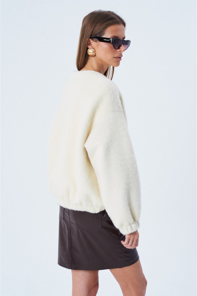 Мини-юбка из экокожи в шоколадном оттенке с блестящей фактурой SHAM SHAM 1005 шоколад - фото 2