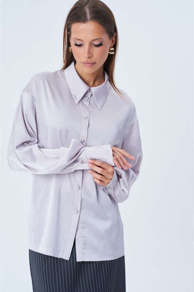 Блуза из нежного текстиля с длийным рукавом SHAM SHAM 1006 светло-лиловый - фото 3