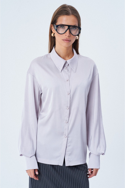 Блуза из нежного текстиля с длийным рукавом SHAM SHAM 1006 светло-лиловый - фото 2