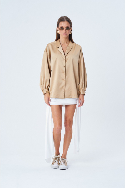 Мини-юбка из текстиля с завязками и трансформируемым фасоном SHAM SHAM 1010 белый - фото 2