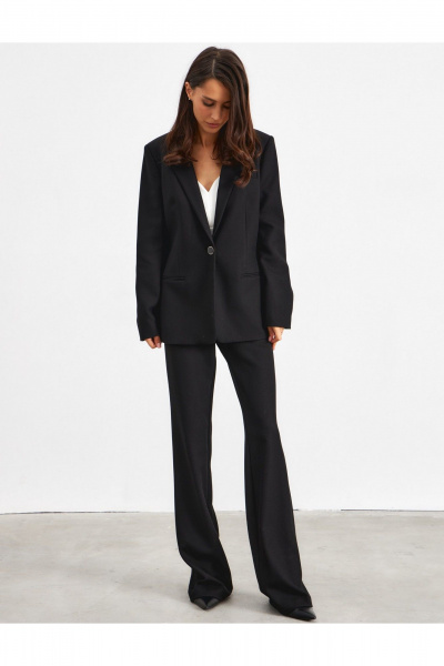 Деловой костюм из вискозы, жакет и брюки, расширенные к низу ATTIKA A3052 - фото 3
