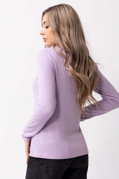 Демисезонный джемпер с вырезом-лодочка из вискозы и трикотажа Golden Valley 2341 сиреневый - фото 2