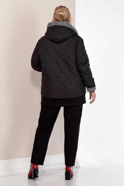 Куртка утепленная из водоотталкивающей ткани с капюшоном и оригинальной отделкой Shetti 2155 черный - фото 7