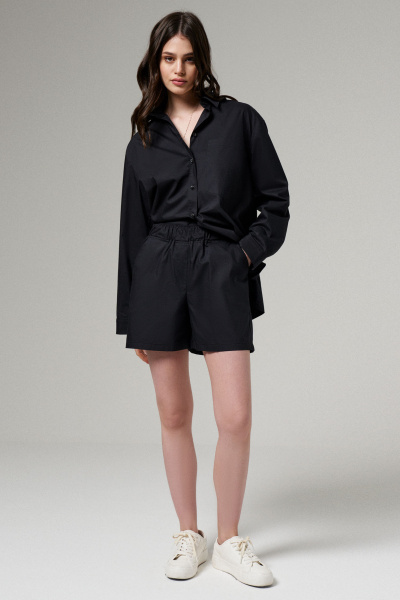 Блуза и шорты из хлопковой ткани для лета Панда 170920w черный - фото 7