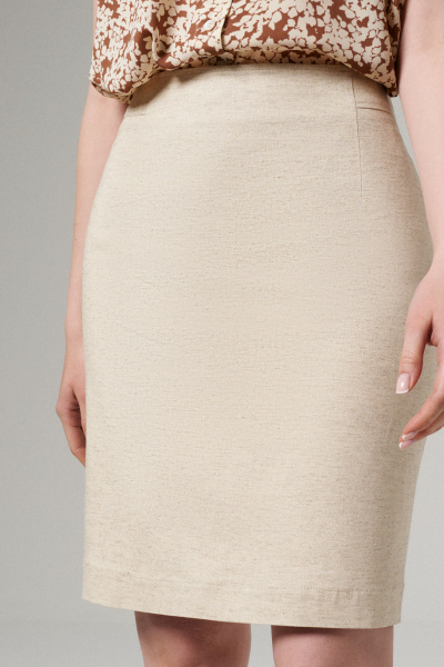 Бежевая юбка из вискозы с вытачками для повседневности Панда 181350w бежевый - фото 2