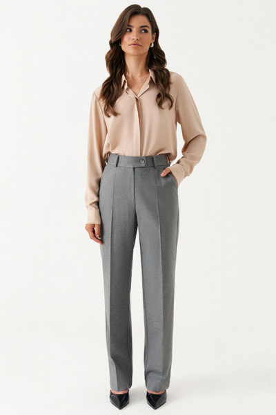 Брюки классического силуэта из поливискозной ткани для делового образа Панда 199063w серый - фото 2