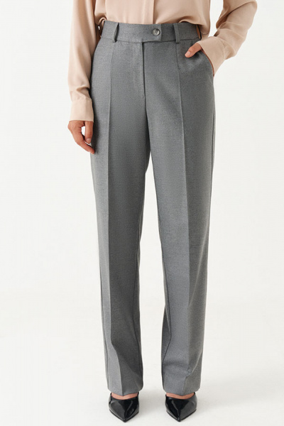 Брюки классического силуэта из поливискозной ткани для делового образа Панда 199063w серый - фото 3