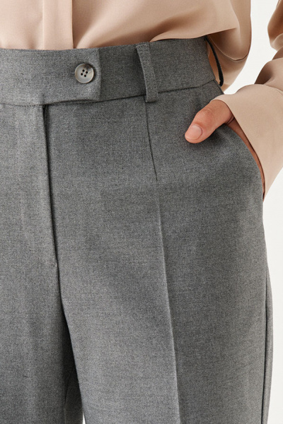 Брюки классического силуэта из поливискозной ткани для делового образа Панда 199063w серый - фото 4