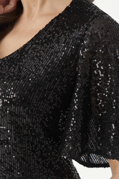 Платье из пайеток и трикотажа для торжественных случаев Панда 200180w черный - фото 4