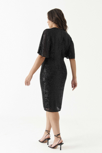 Платье из пайеток и трикотажа для торжественных случаев Панда 200180w черный - фото 5