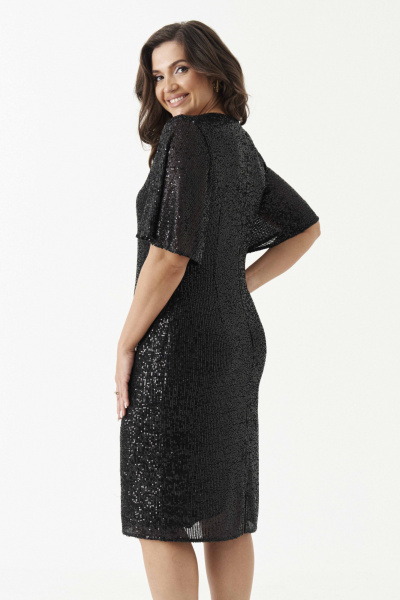 Платье из пайеток и трикотажа для торжественных случаев Панда 200180w черный - фото 6