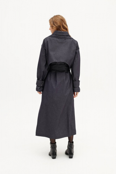 Пальто-тренч из текстиля с двойным воротником и поясом MASHA SKORINA MS-DR-7-001 - фото 9