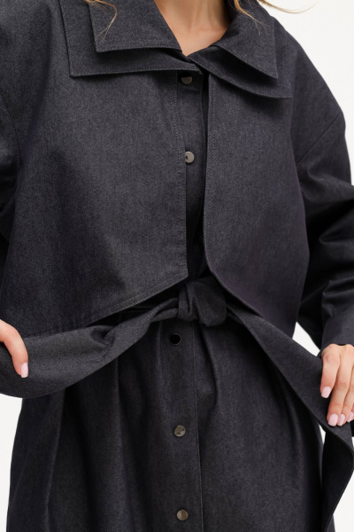 Пальто-тренч из текстиля с двойным воротником и поясом MASHA SKORINA MS-DR-7-001 - фото 7