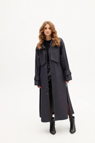 Пальто-тренч из текстиля с двойным воротником и поясом MASHA SKORINA MS-DR-7-001 - фото 1