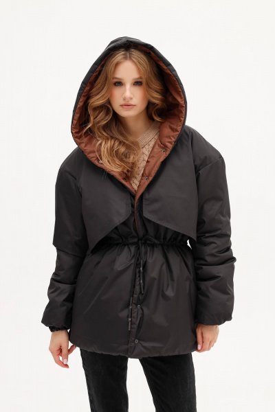 Двухсторонняя демисезонная куртка с капюшоном и карманами MASHA SKORINA МS-2-103 - фото 12