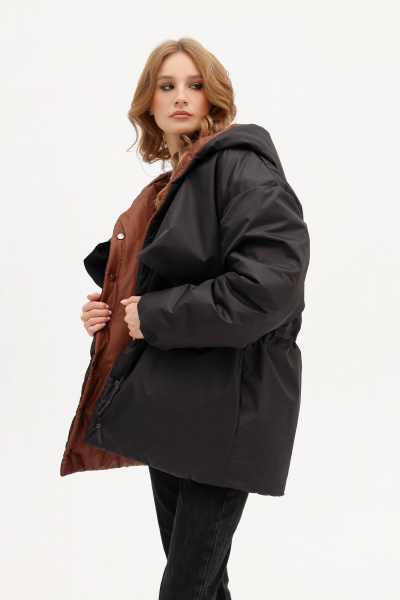 Двухсторонняя демисезонная куртка с капюшоном и карманами MASHA SKORINA МS-2-103 - фото 10