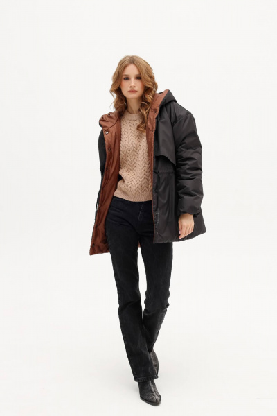 Двухсторонняя демисезонная куртка с капюшоном и карманами MASHA SKORINA МS-2-103 - фото 9