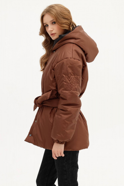 Двухсторонняя демисезонная куртка с капюшоном и карманами MASHA SKORINA МS-2-103 - фото 7