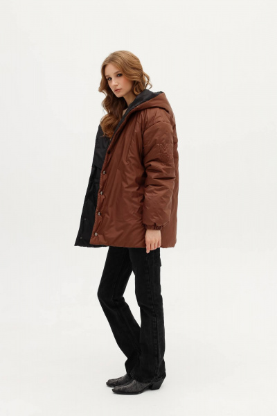 Двухсторонняя демисезонная куртка с капюшоном и карманами MASHA SKORINA МS-2-103 - фото 3