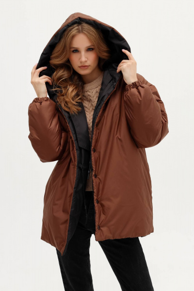 Двухсторонняя демисезонная куртка с капюшоном и карманами MASHA SKORINA МS-2-103 - фото 2