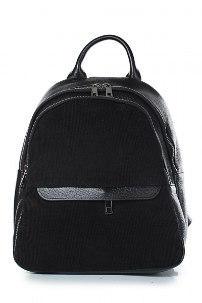 Кожаный рюкзак на одно отделение с карманами Galanteya 1124.24с630к45 черный - фото 2