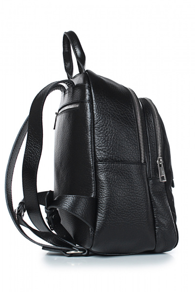 Кожаный рюкзак на одно отделение с карманами Galanteya 1124.24с630к45 черный - фото 4