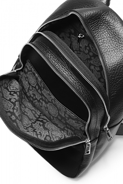 Кожаный рюкзак на одно отделение с карманами Galanteya 1124.24с630к45 черный - фото 5