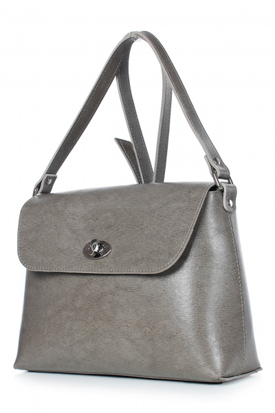 Эко-кожа бежевый саквояж на клапане с регулируемым ремнем Galanteya 11623.23с847к45 серо-бежевый - фото 1